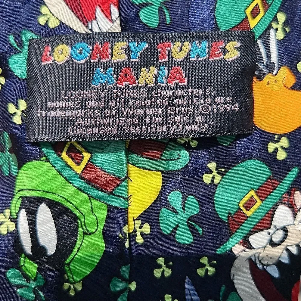 Looney Tunes St. Patrick’s Day Tie | 100% Silk | Vintage Cartoon Novelty
